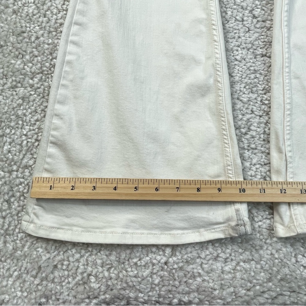 Free People Flare Jeans Womens 28 Bell Bottoms Pull On White Stretchy Denim Boho - Picture 12 of 14